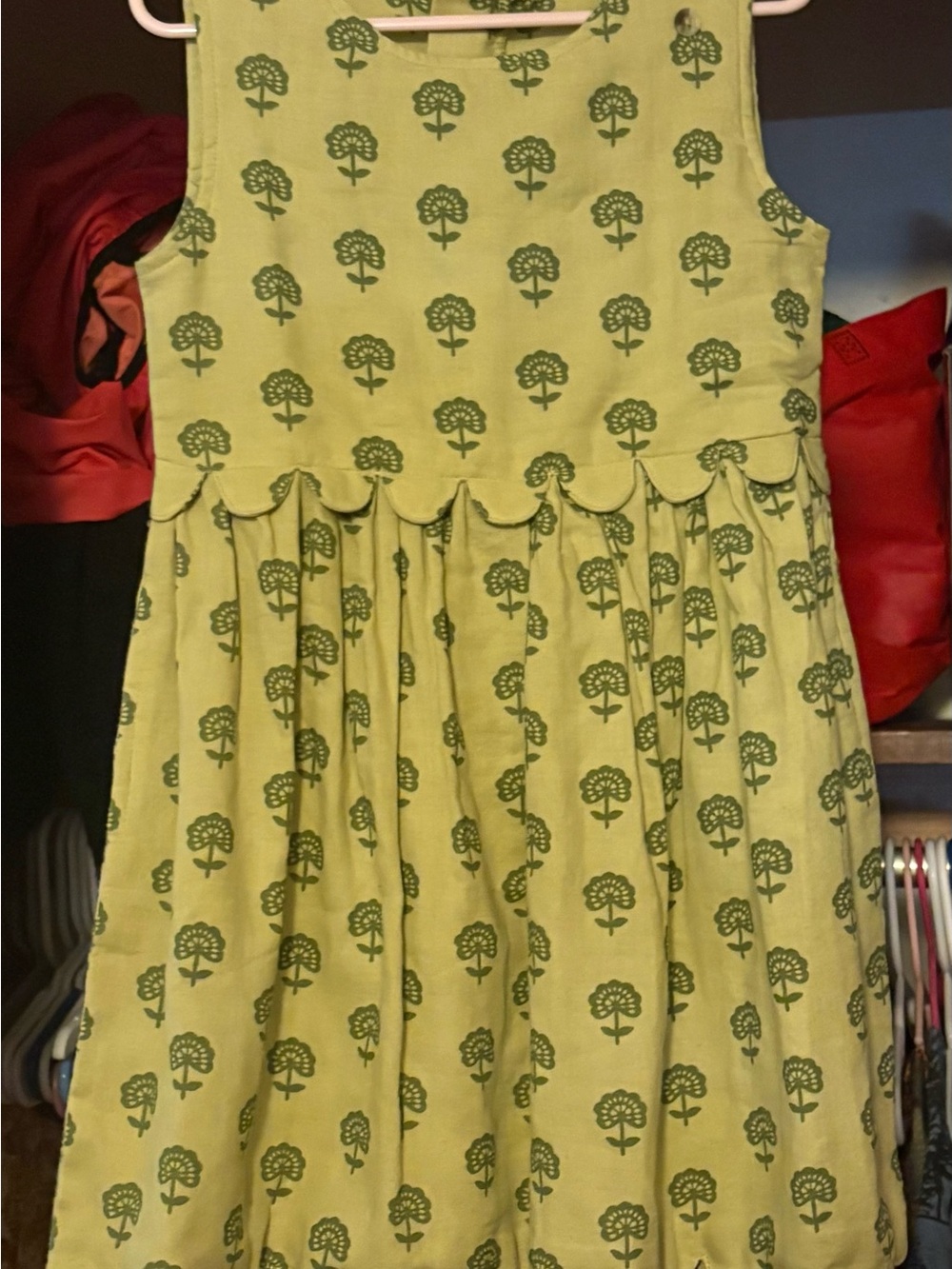 kate quinn size 5 year green floral stamp sleeveless dress